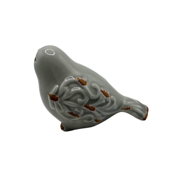 Vintage Ceramic Bird Figurine Distressed Look Decor Piece Chirp - Picture 9 of 11